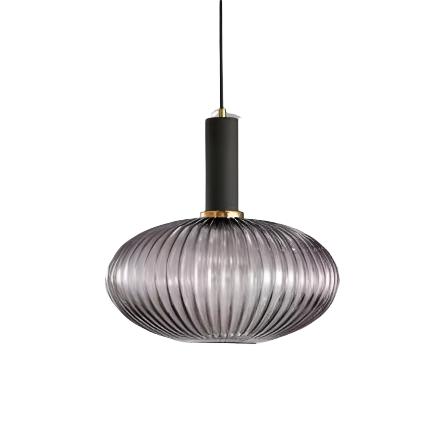 Retro Coloured Glass Pendant Light With Iron Fitting