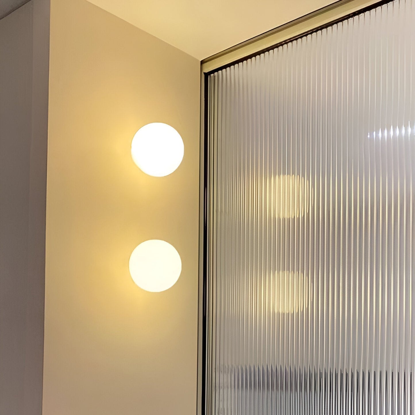 Minimalist Frosted Glass Wall Light LED Light With Iron Base