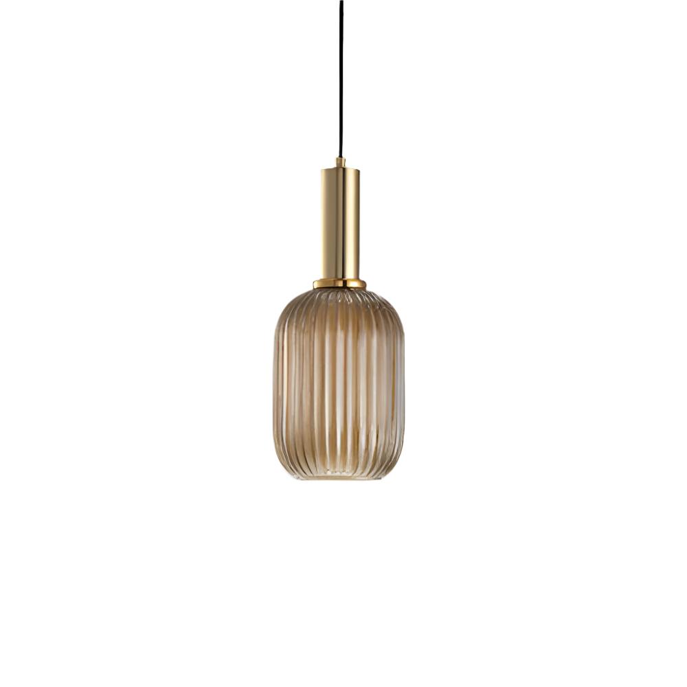 Retro Coloured Glass Pendant Light With Iron Fitting