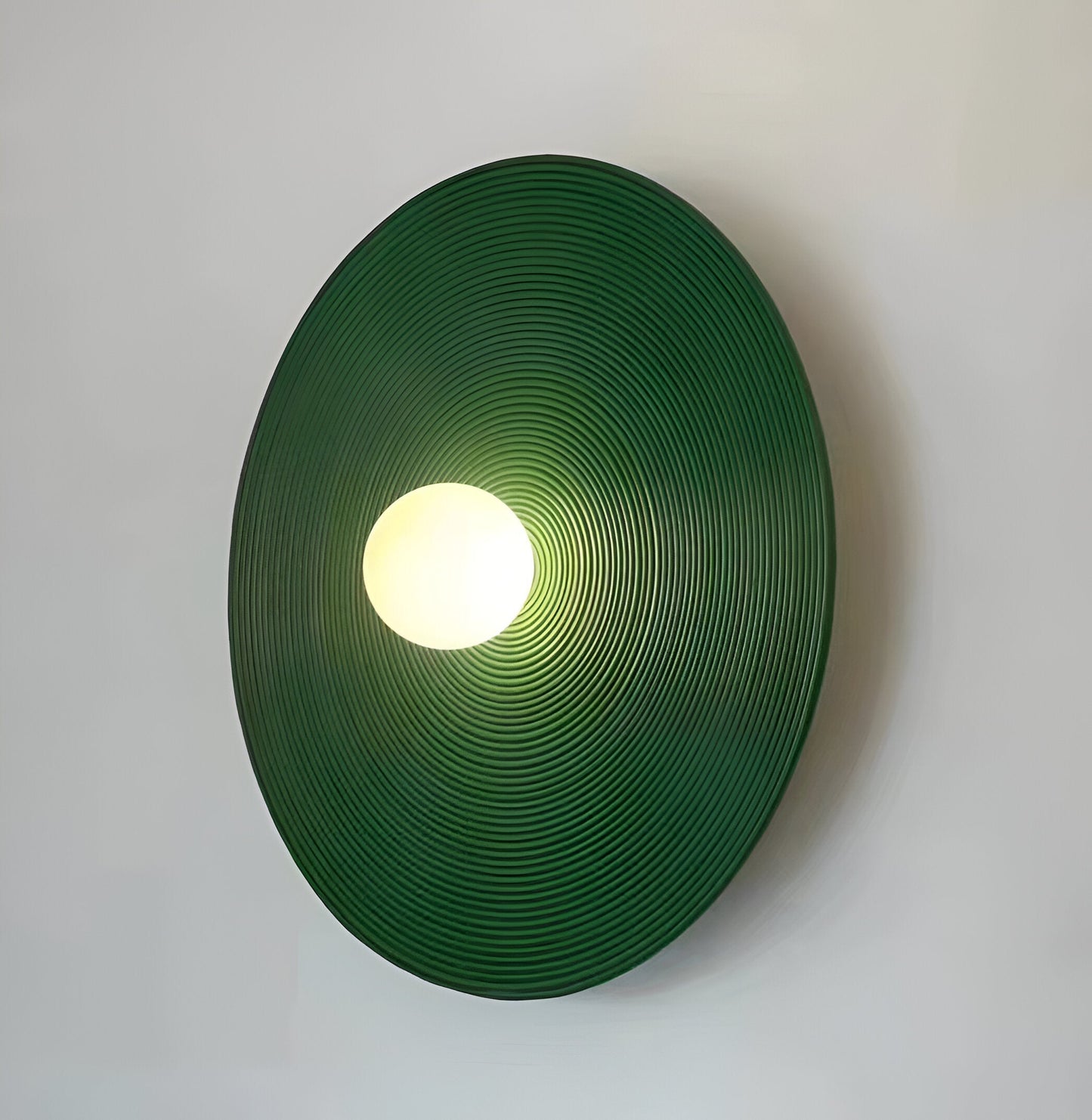Retro Ceramic Disc Wall Light With Center Globe