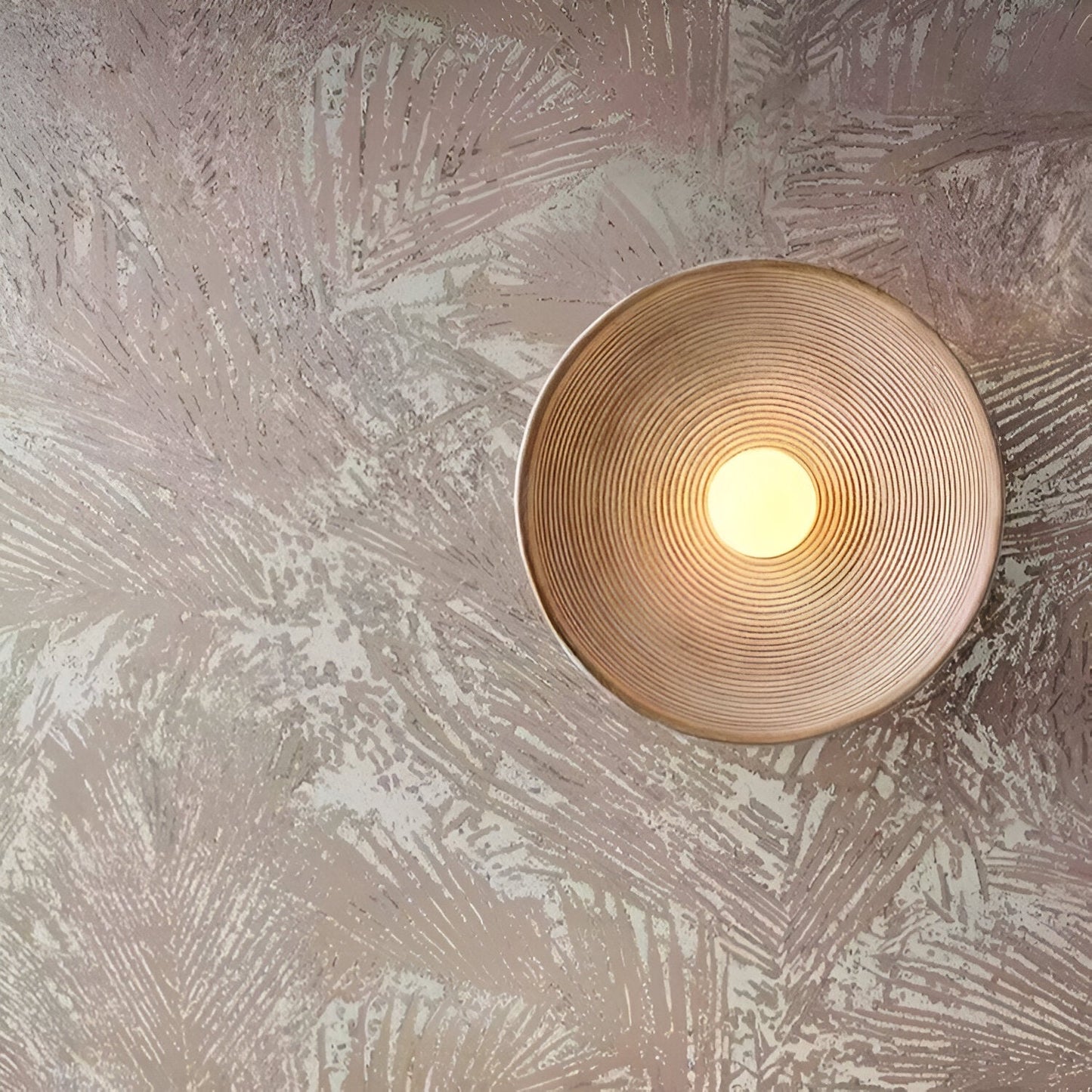 Retro Ceramic Disc Wall Light With Center Globe