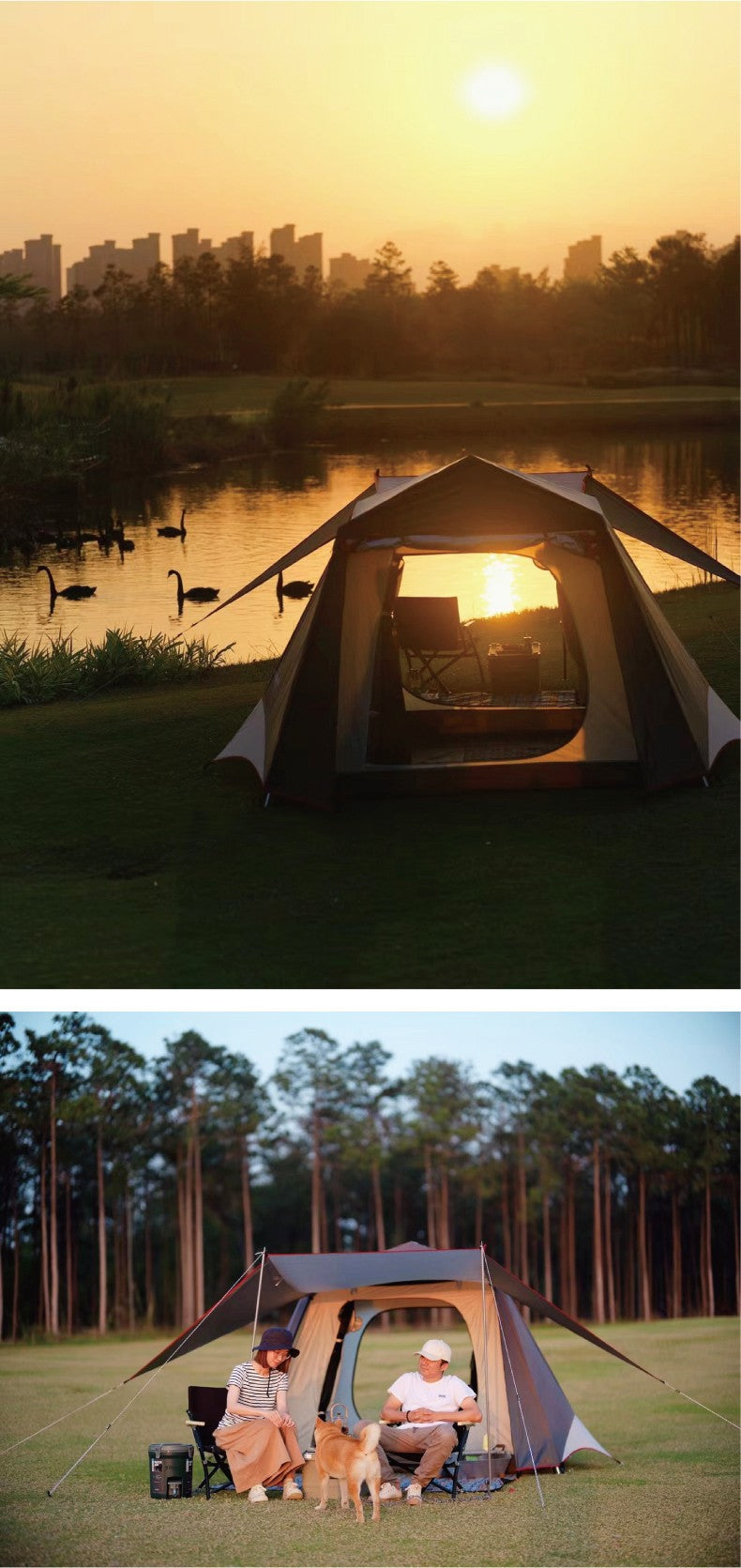 Vidalido CABIN PLUS Series Automatic Cabin Style Tent Portable Lightweight Folding for 4-6 Person Family Shed Leisure Quick Opening Sunshade Tent