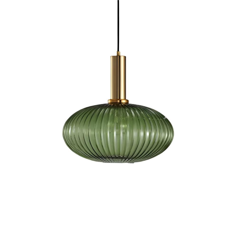 Retro Coloured Glass Pendant Light With Iron Fitting