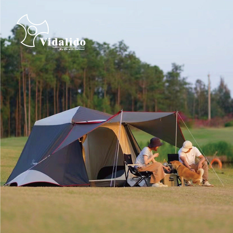 Vidalido CABIN PLUS Series Automatic Cabin Style Tent Portable Lightweight Folding for 4-6 Person Family Shed Leisure Quick Opening Sunshade Tent