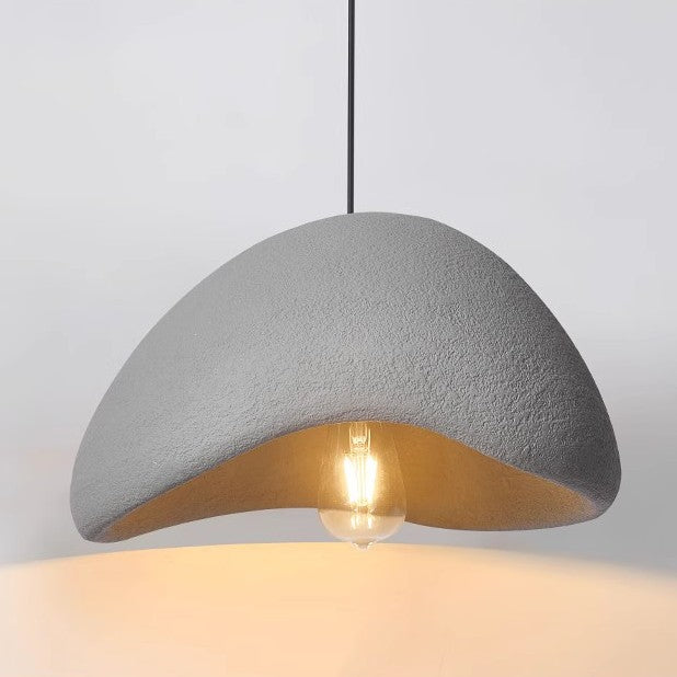 Japandi Cloud Pendant Light With Textured Polystyrene Shade
