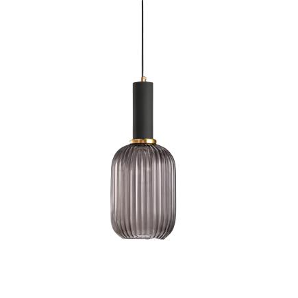 Retro Coloured Glass Pendant Light With Iron Fitting
