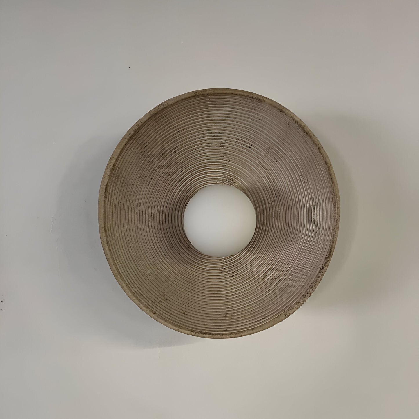 Retro Ceramic Disc Wall Light With Center Globe