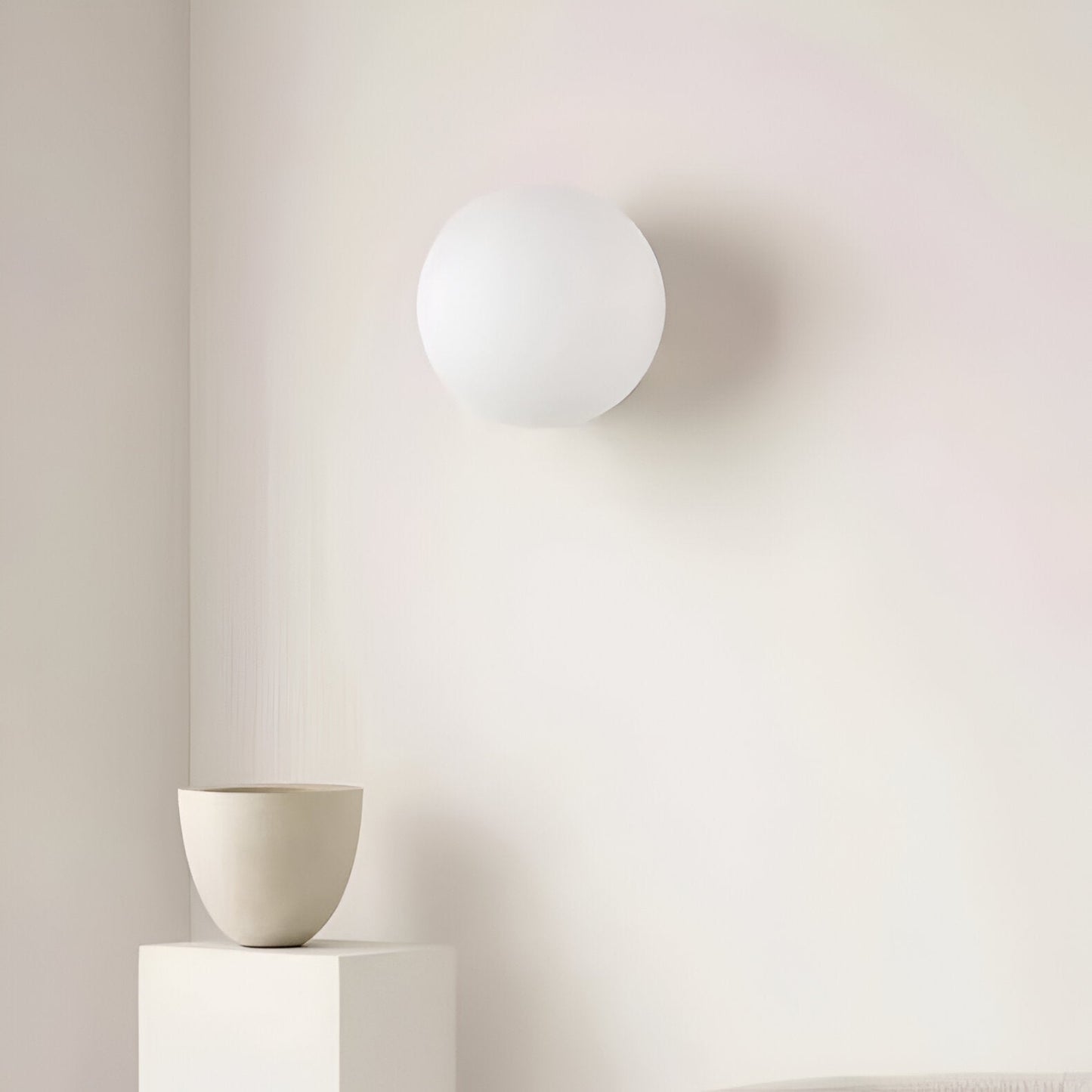 Minimalist Frosted Glass Wall Light LED Light With Iron Base