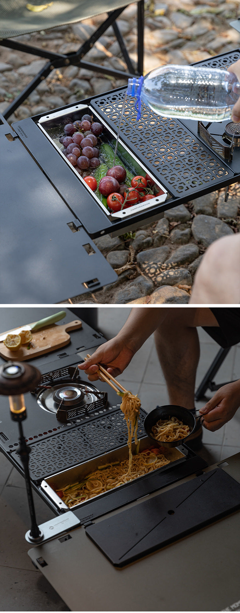 Campingmoon BK/CK-11 IGT Cutlery Box Multipurpose Food Kitchen Cutlery Storage Container Box Rack Half Unit Integrated Grill Table Accessories IGT Compatible