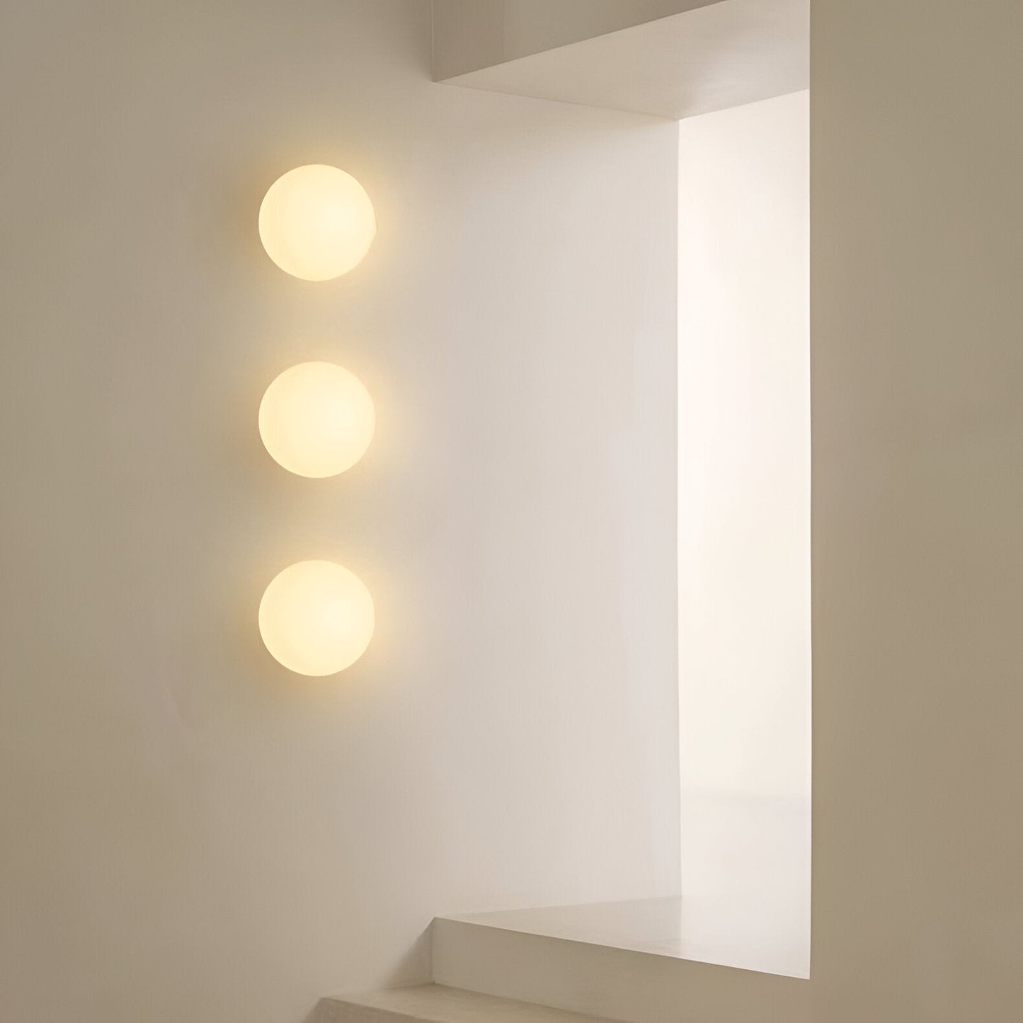 Minimalist Frosted Glass Wall Light LED Light With Iron Base