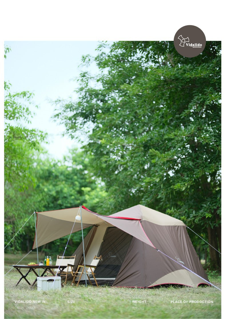 Vidalido CABIN PLUS Series Automatic Cabin Style Tent Portable Lightweight Folding for 4-6 Person Family Shed Leisure Quick Opening Sunshade Tent