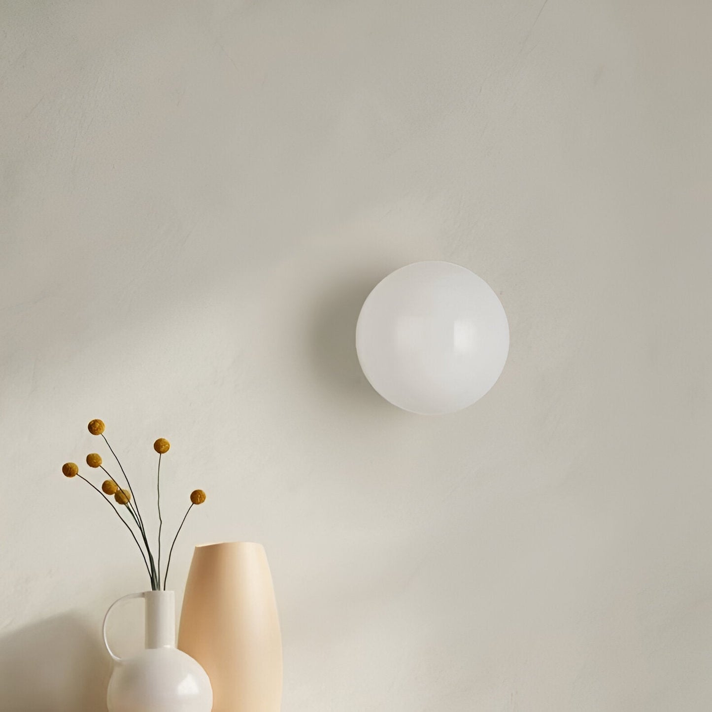 Minimalist Frosted Glass Wall Light LED Light With Iron Base