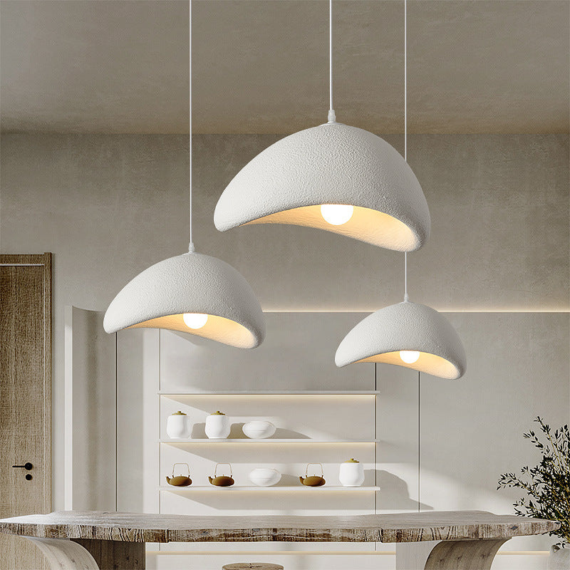 Japandi Cloud Pendant Light With Textured Polystyrene Shade