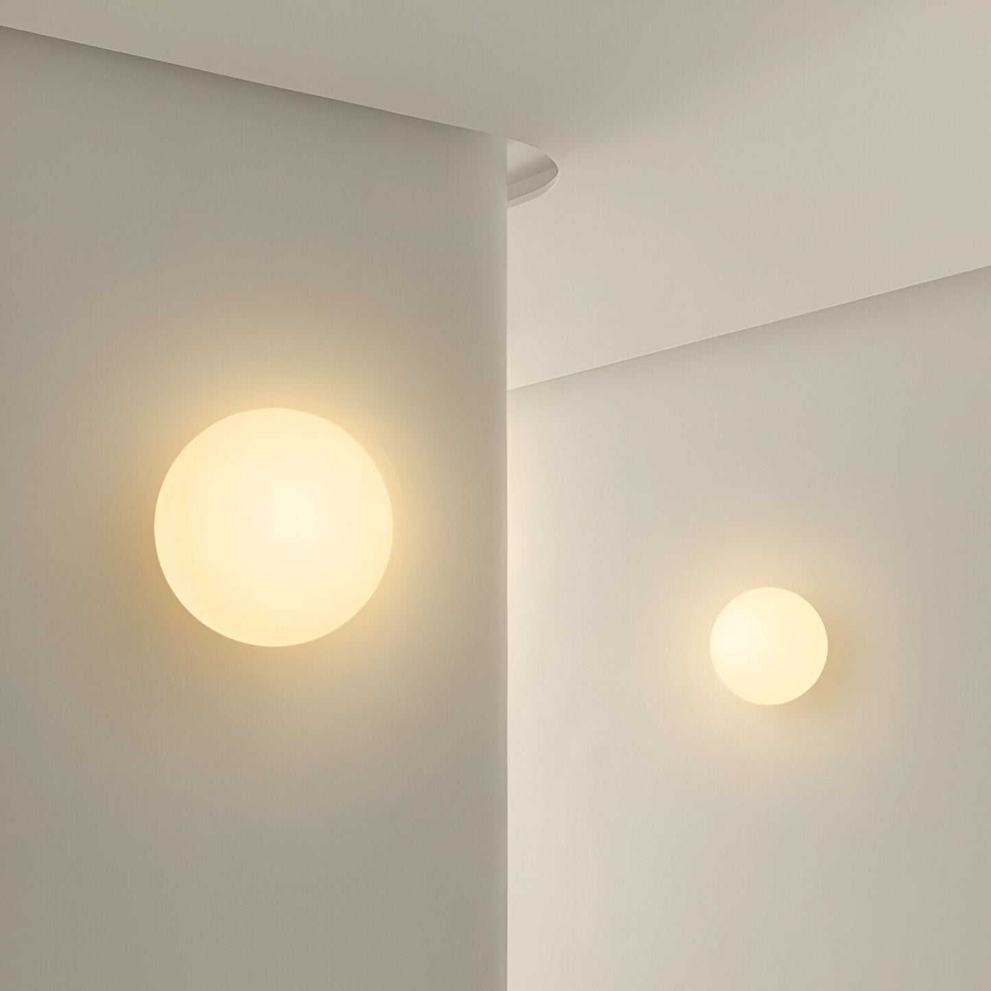 Minimalist Frosted Glass Wall Light LED Light With Iron Base