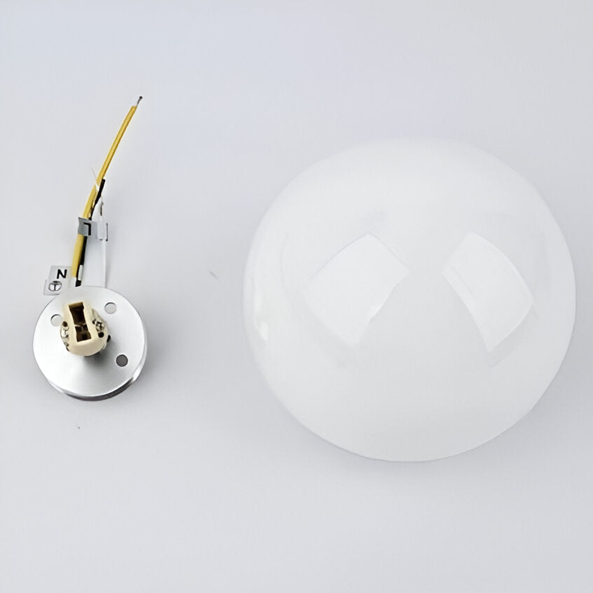 Minimalist Frosted Glass Wall Light LED Light With Iron Base