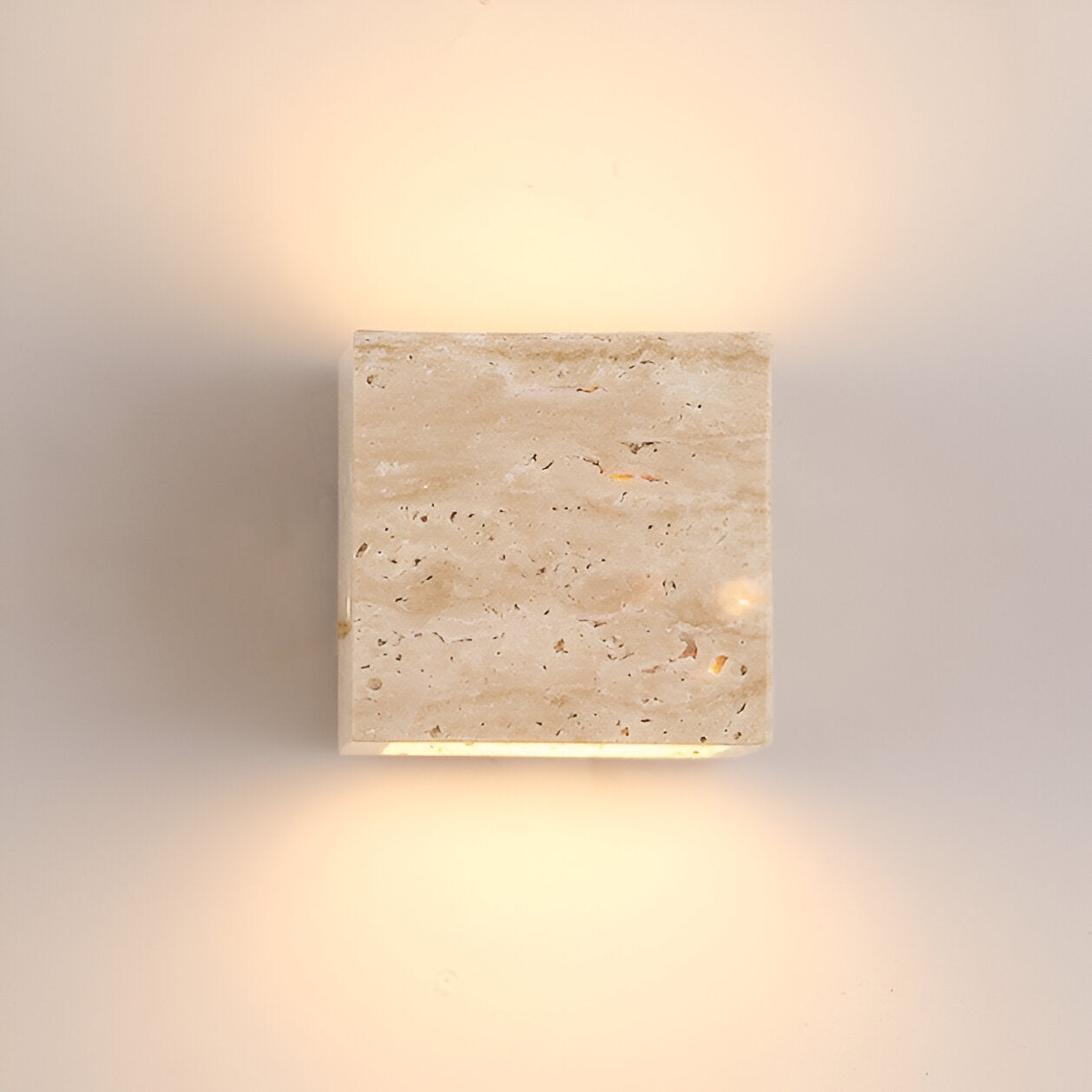 Minimalist Travertine Stone Outdoor LED Wall Light With Natural Cave Stone Shade