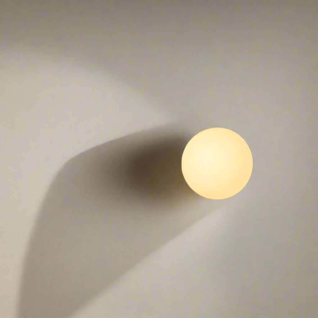 Minimalist Frosted Glass Wall Light LED Light With Iron Base