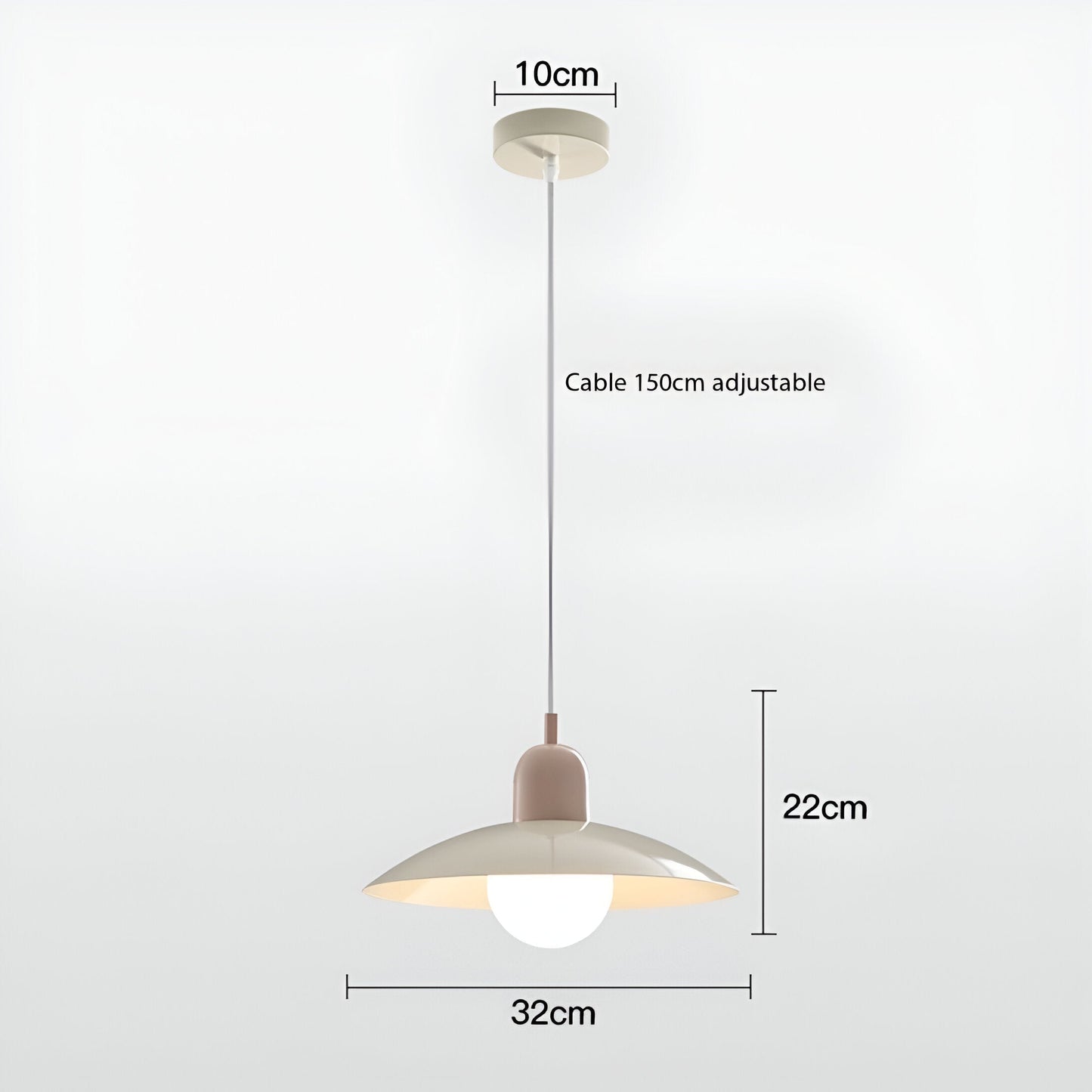 Bauhaus Minimalist Wrought Iron Pendant Light With Dome Shade