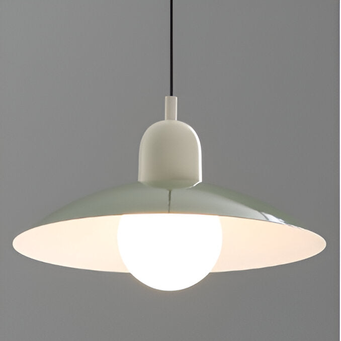 Bauhaus Minimalist Wrought Iron Pendant Light With Dome Shade