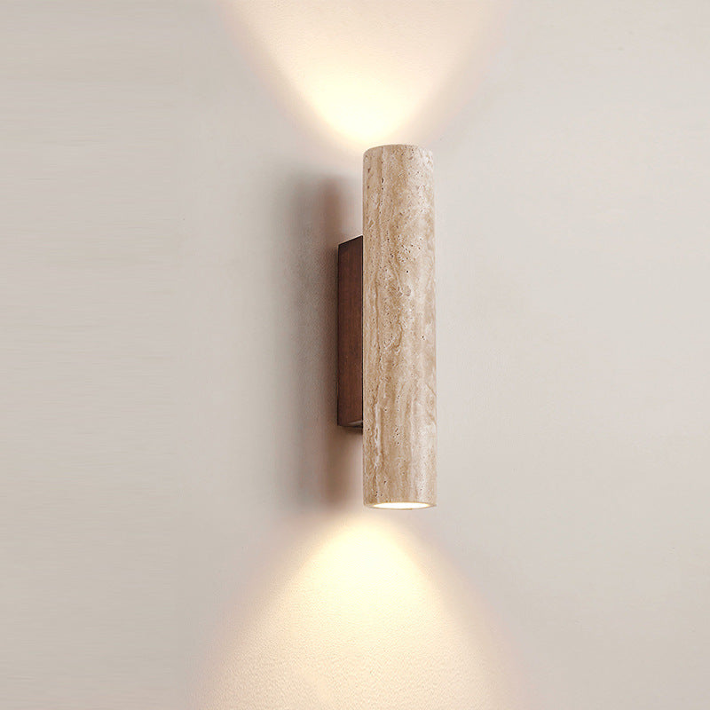 Japandi Travertine Wall Light LED Light With Up And Down Glow