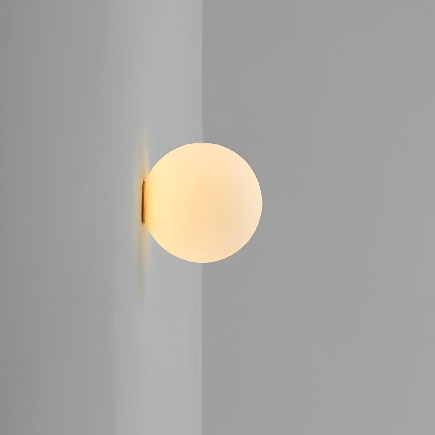 Minimalist Frosted Glass Wall Light LED Light With Iron Base