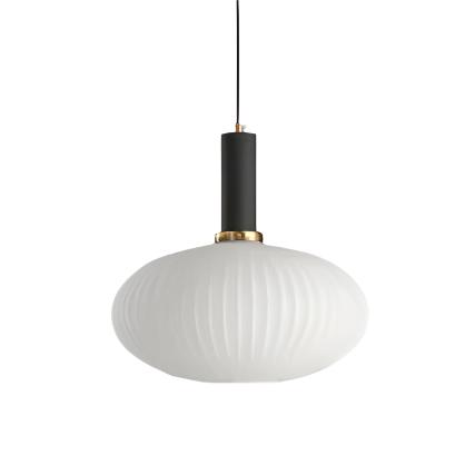 Retro Coloured Glass Pendant Light With Iron Fitting