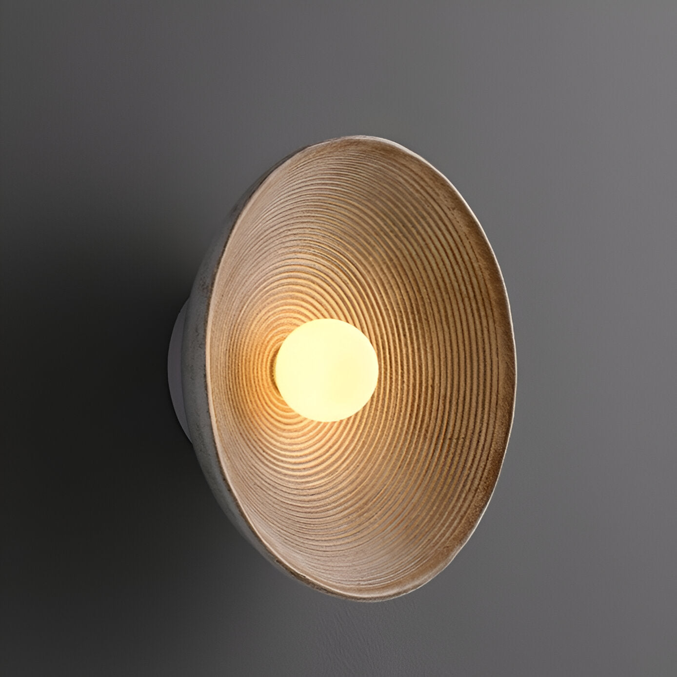 Retro Ceramic Disc Wall Light With Center Globe