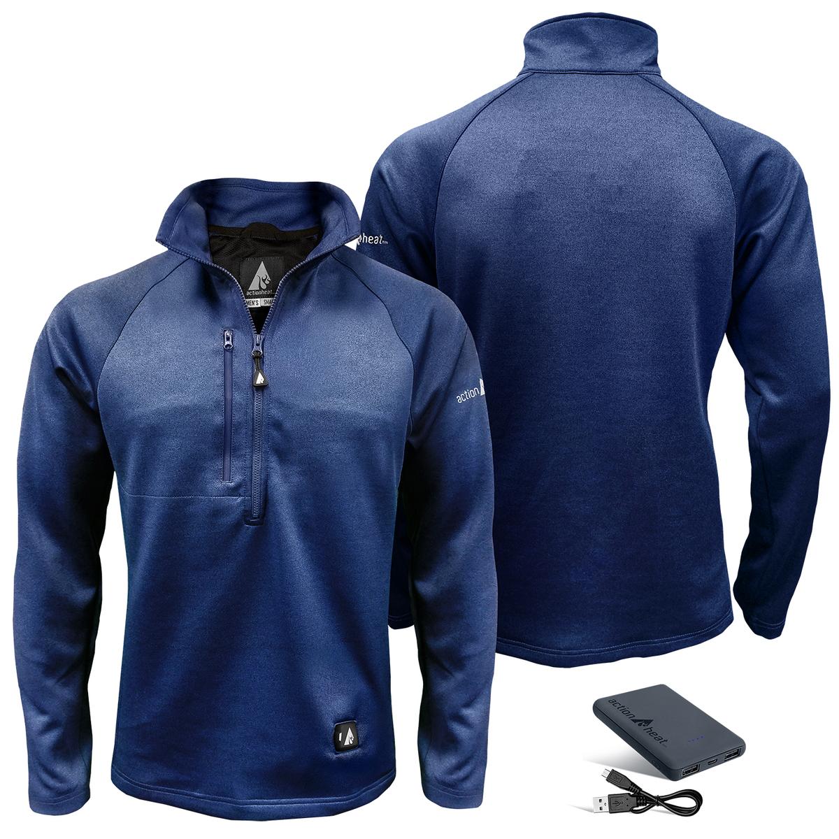 ActionHeat 5V Men's 1/2 Zip Pullover Battery Heated Shirt