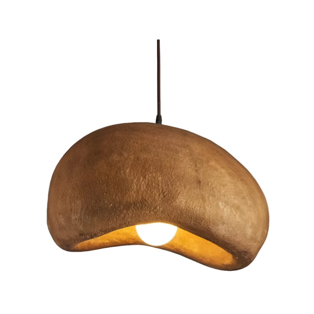 Coffee Cloud Textured Resin Pendant Light with Adjustable Cord