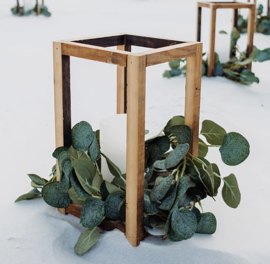 Open Frame Elm Wood Lanterns