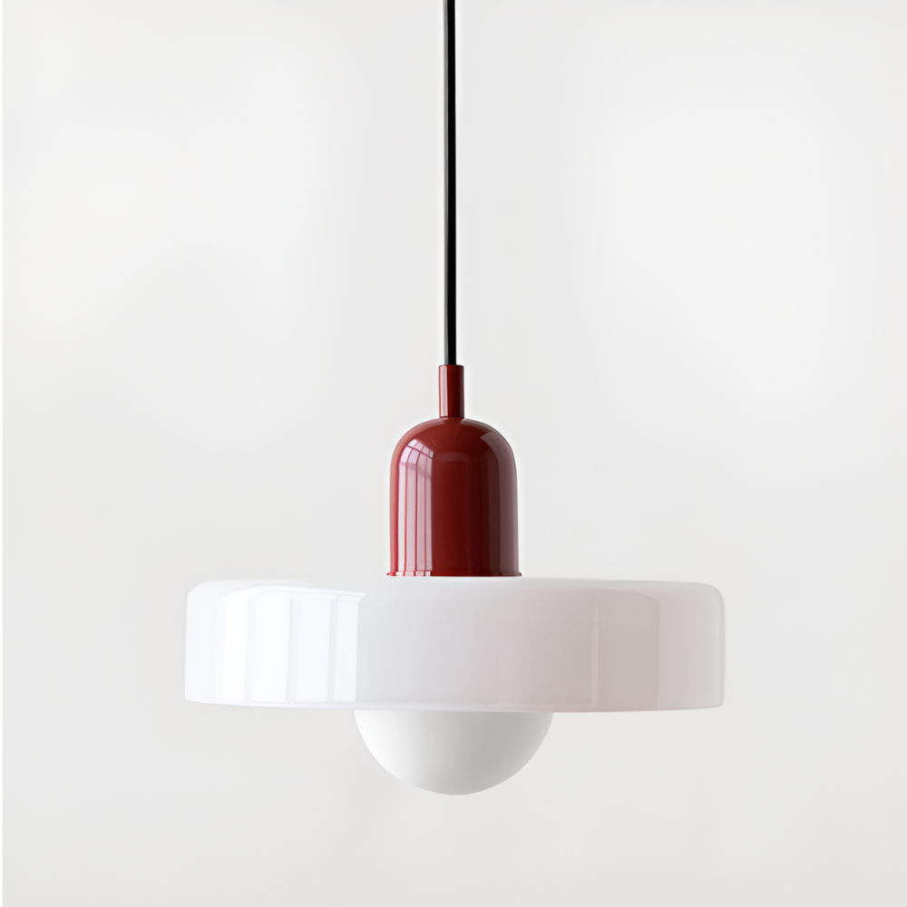 Adjustable Glass Pendant Lights With Opal Globe Shade