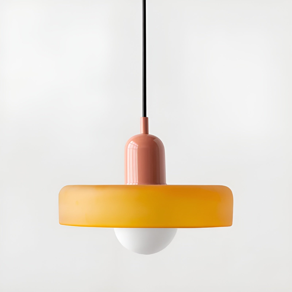 Adjustable Glass Pendant Lights With Opal Globe Shade