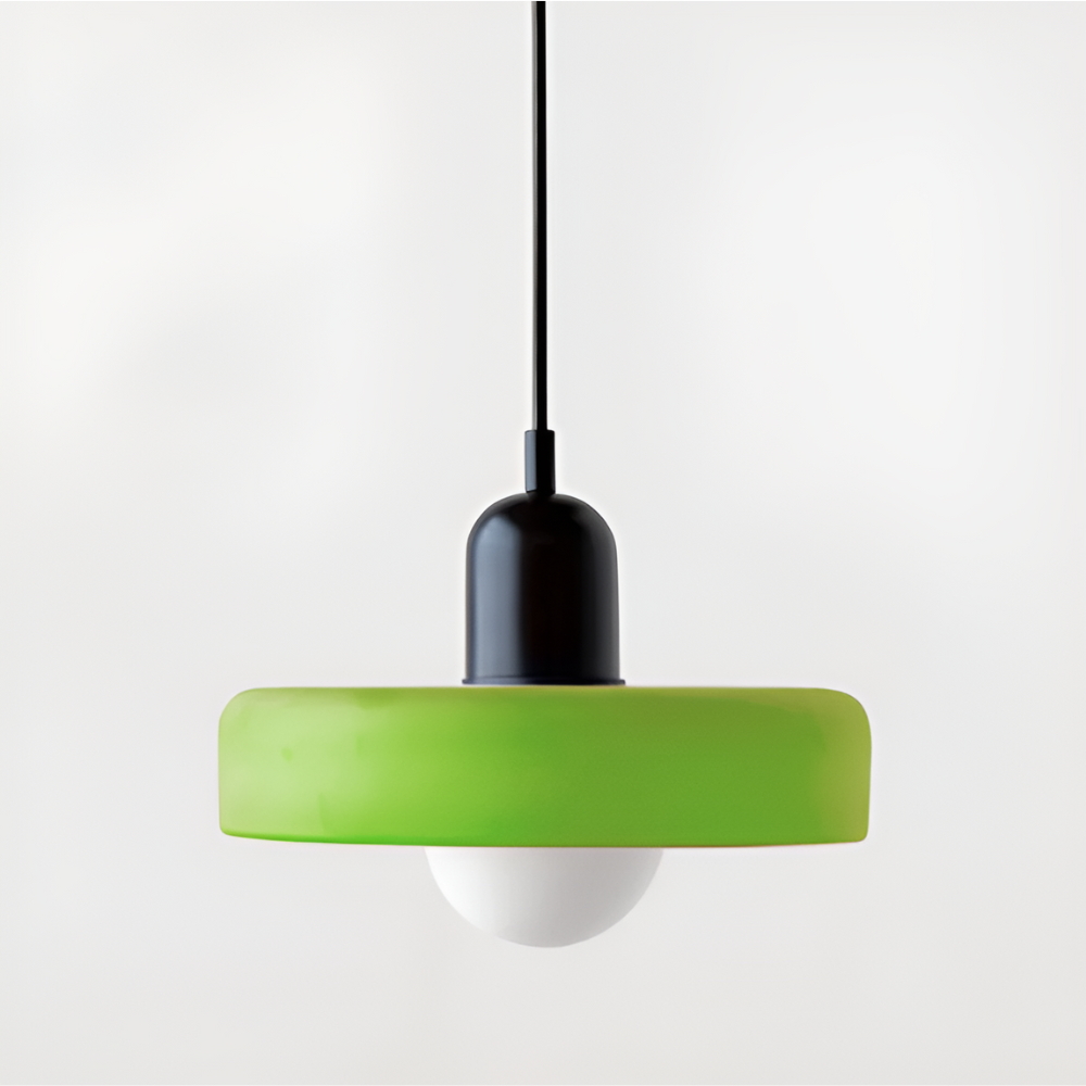 Adjustable Glass Pendant Lights With Opal Globe Shade
