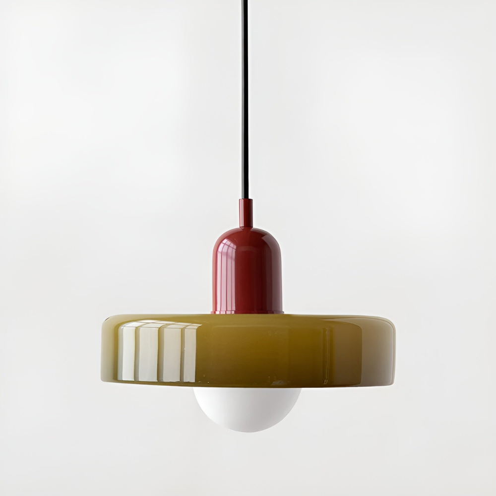 Adjustable Glass Pendant Lights With Opal Globe Shade