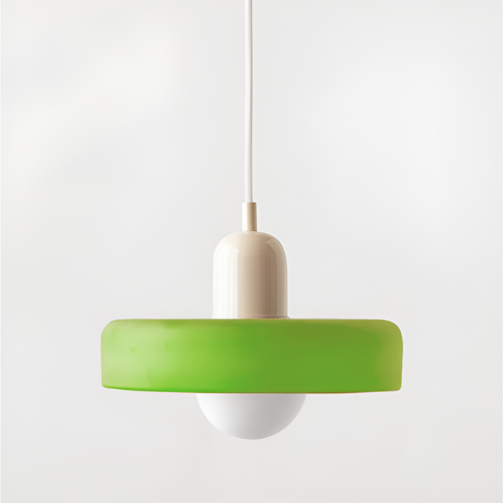 Adjustable Glass Pendant Lights With Opal Globe Shade