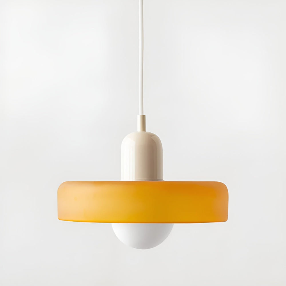 Adjustable Glass Pendant Lights With Opal Globe Shade