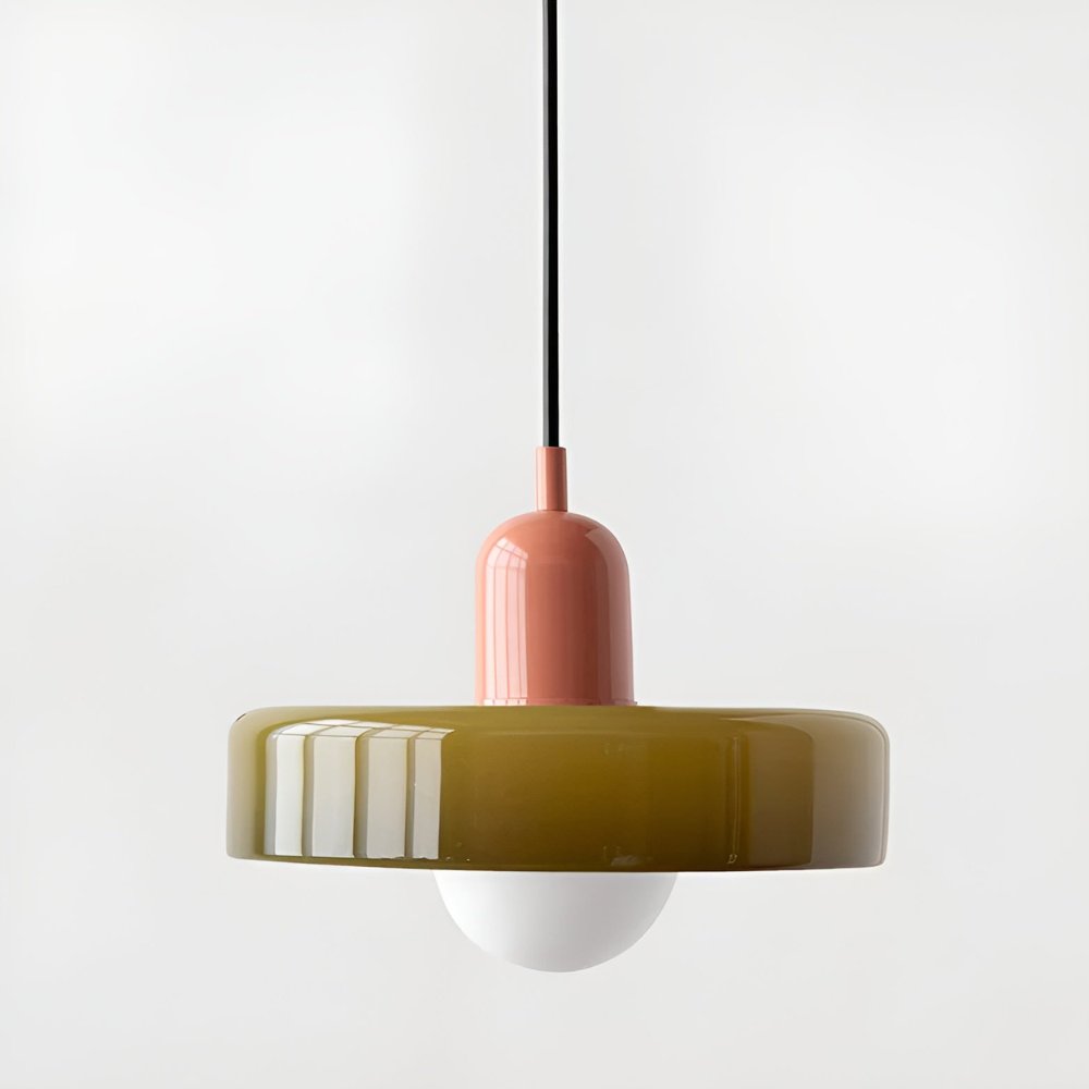 Adjustable Glass Pendant Lights With Opal Globe Shade