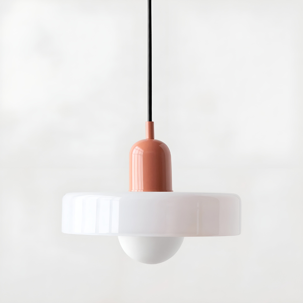 Adjustable Glass Pendant Lights With Opal Globe Shade