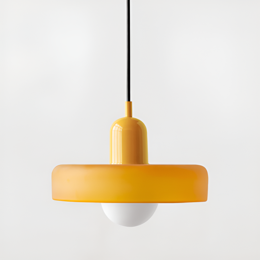 Adjustable Glass Pendant Lights With Opal Globe Shade