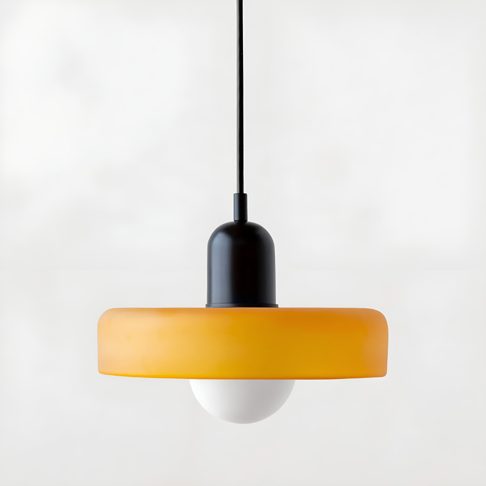 Adjustable Glass Pendant Lights With Opal Globe Shade