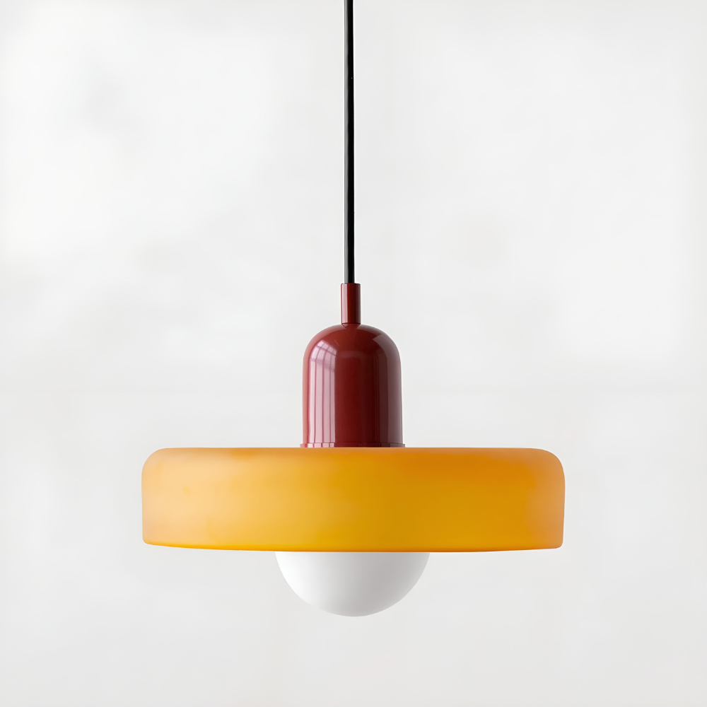 Adjustable Glass Pendant Lights With Opal Globe Shade