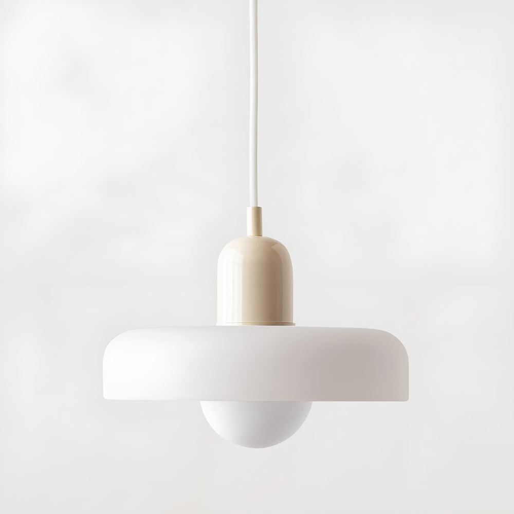 Adjustable Glass Pendant Lights With Opal Globe Shade