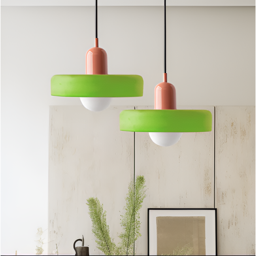 Adjustable Glass Pendant Lights With Opal Globe Shade