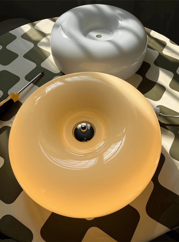 Donut Glass Ceiling Light With Smooth Dome Shade