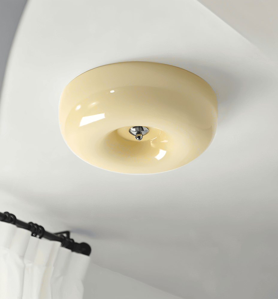 Donut Glass Ceiling Light With Smooth Dome Shade
