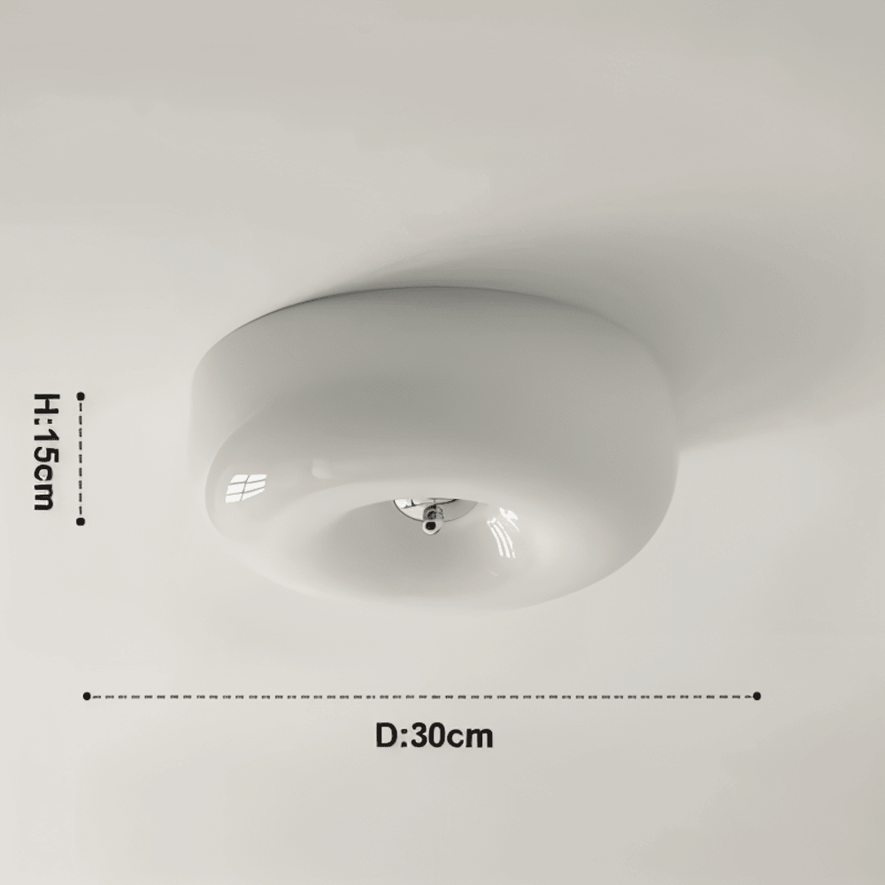 Donut Glass Ceiling Light With Smooth Dome Shade