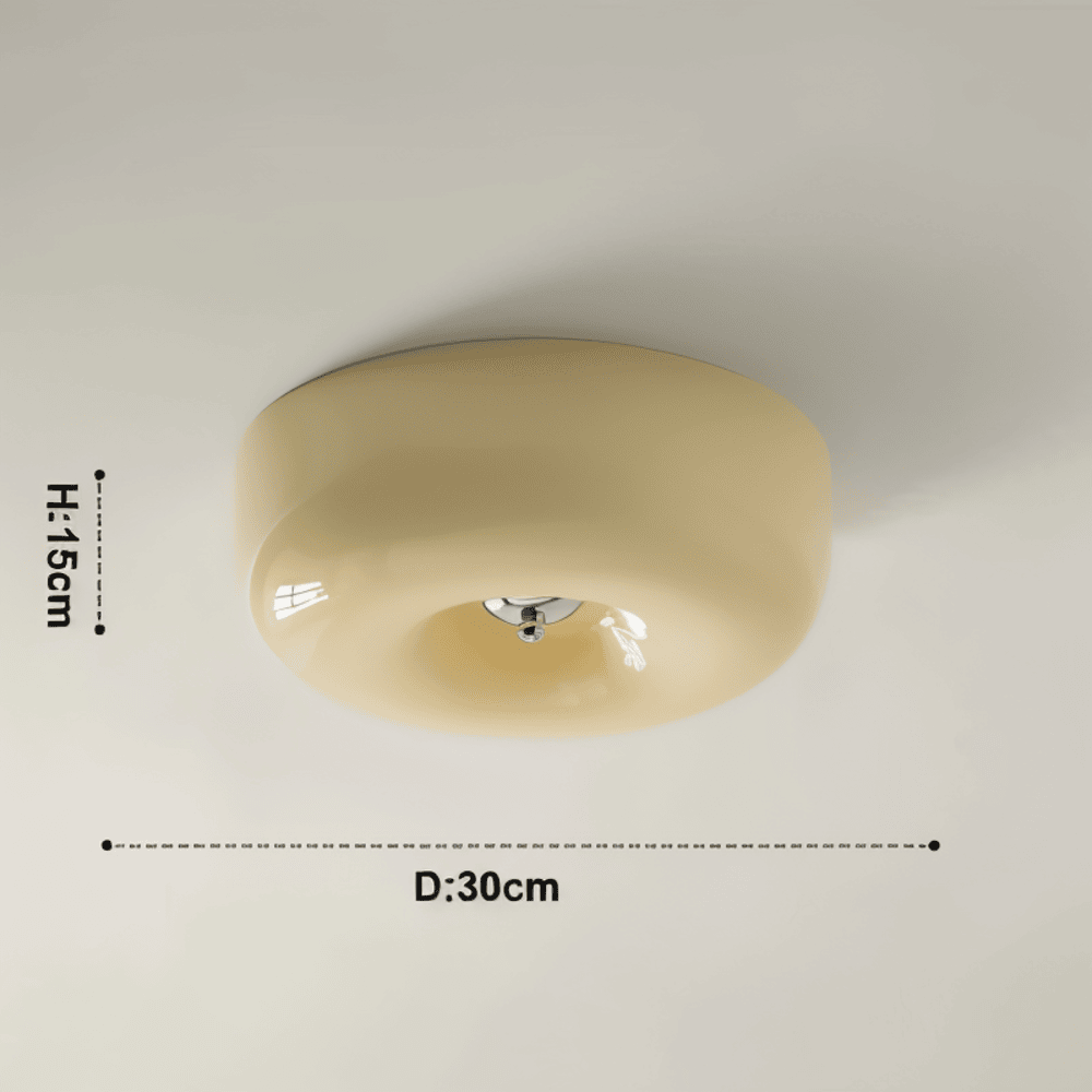 Donut Glass Ceiling Light With Smooth Dome Shade