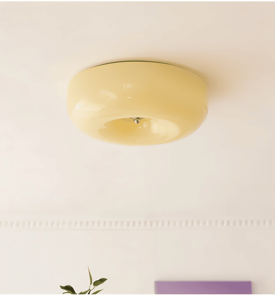Donut Glass Ceiling Light With Smooth Dome Shade