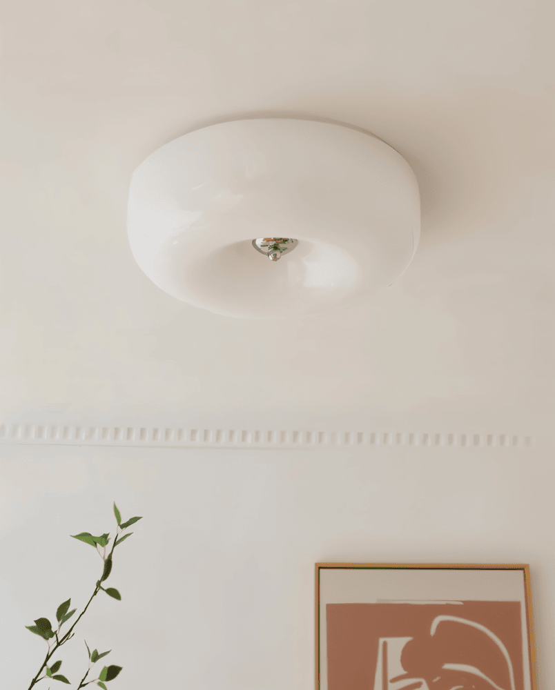 Donut Glass Ceiling Light With Smooth Dome Shade