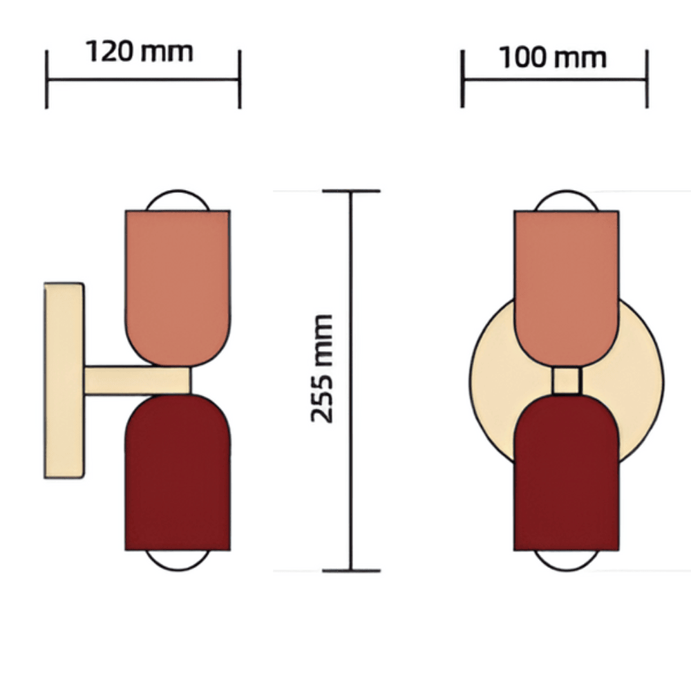 Double-Sided Capsule Wall Light With Round Backplate